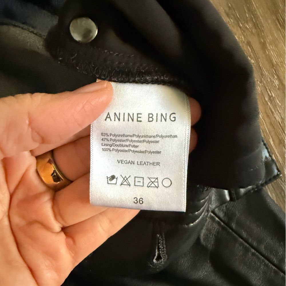 Anine Bing Kat Faux Leather Pants Sz 36 - Picture 5 of 6